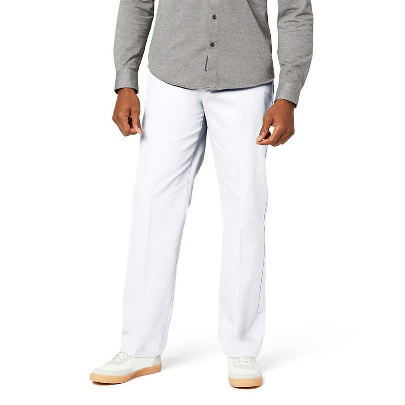 DockersÂ® Men's Classic Fit Signature Khaki Lux Cotton Stretch Pants (Regular and Big & Tall), Paper White, 40W x 34L - Image 1